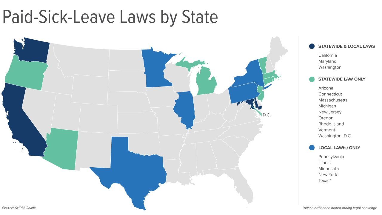 Paid Sick Leave Map 4 12 2019