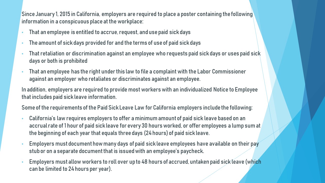 paid sick leave info